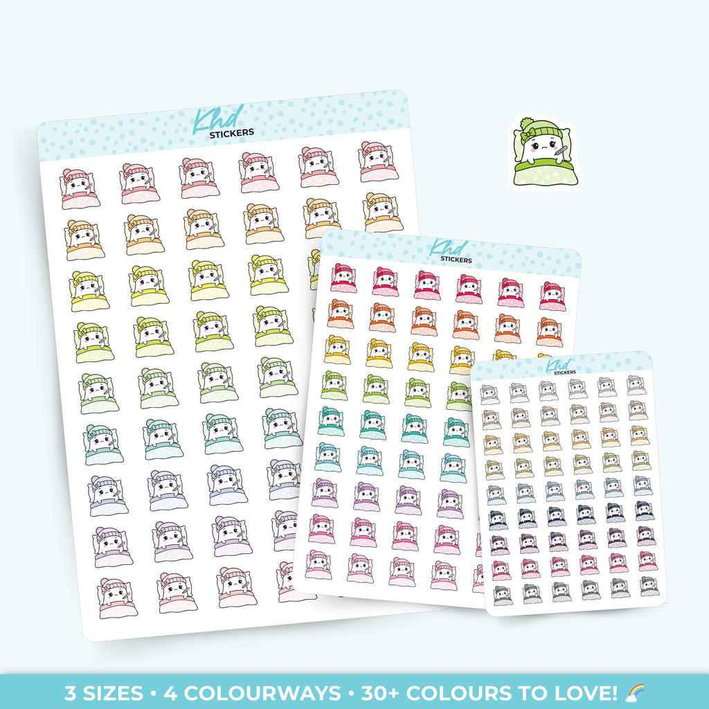 Georgina Ghost Sick in Bed Stickers