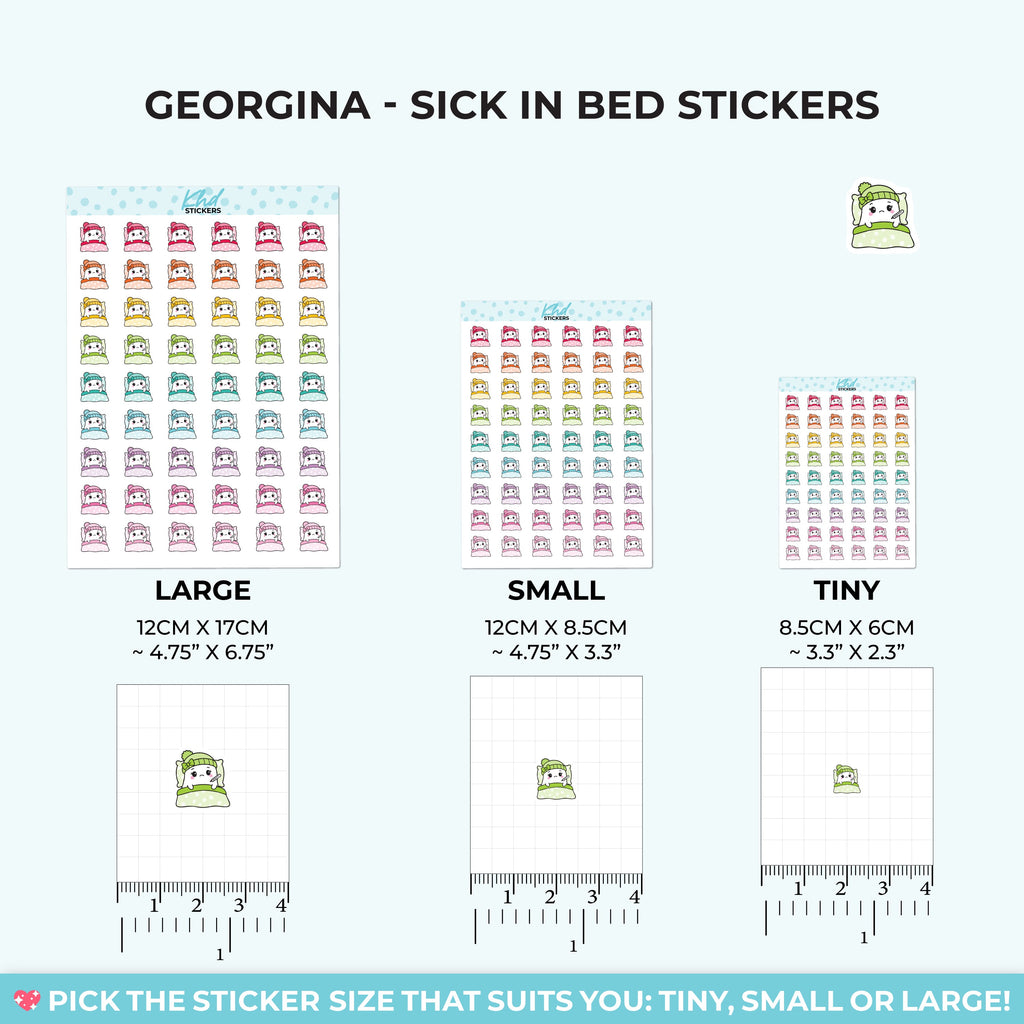 Georgina Ghost Sick in Bed Stickers