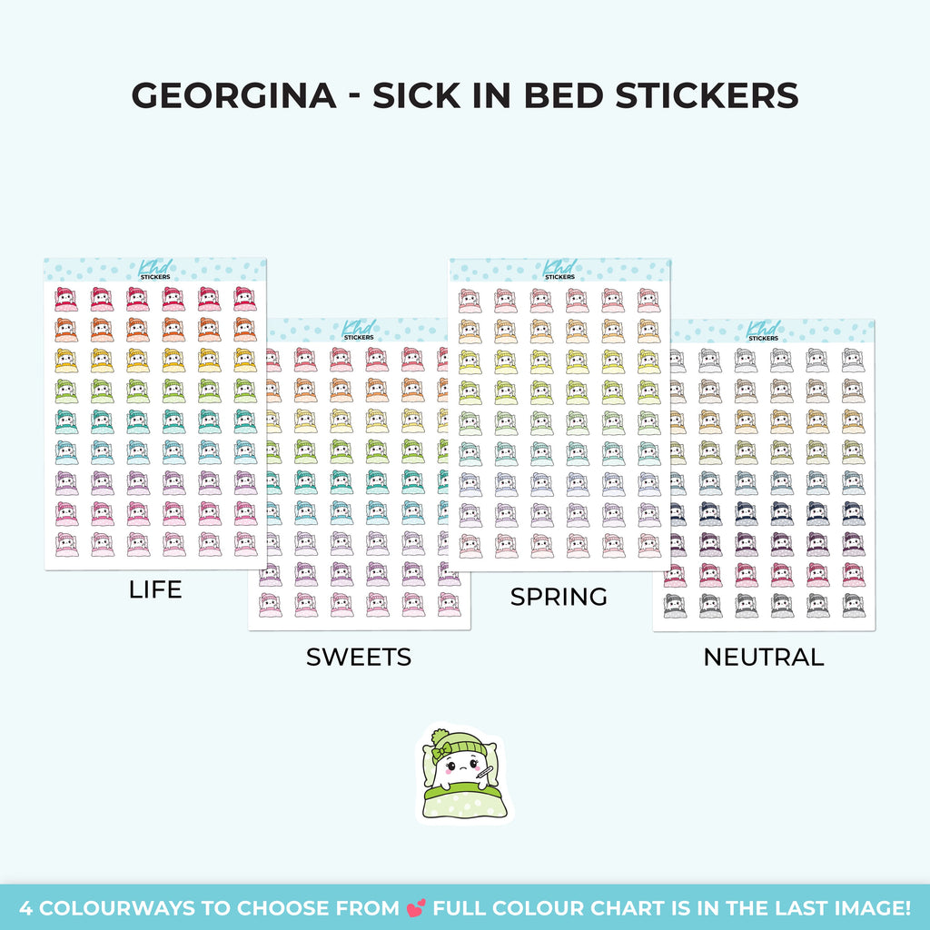 Georgina Ghost Sick in Bed Stickers