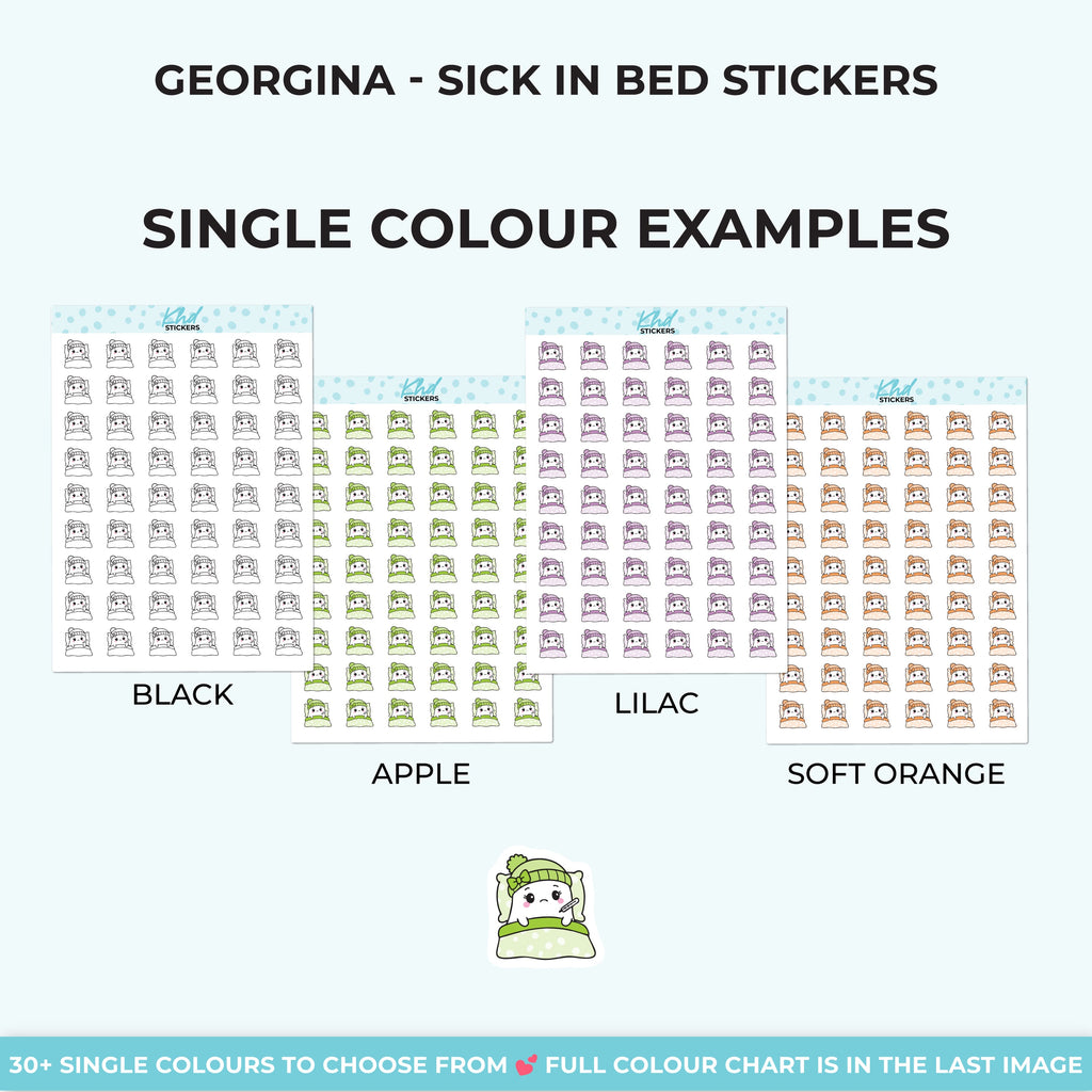 Georgina Ghost Sick in Bed Stickers
