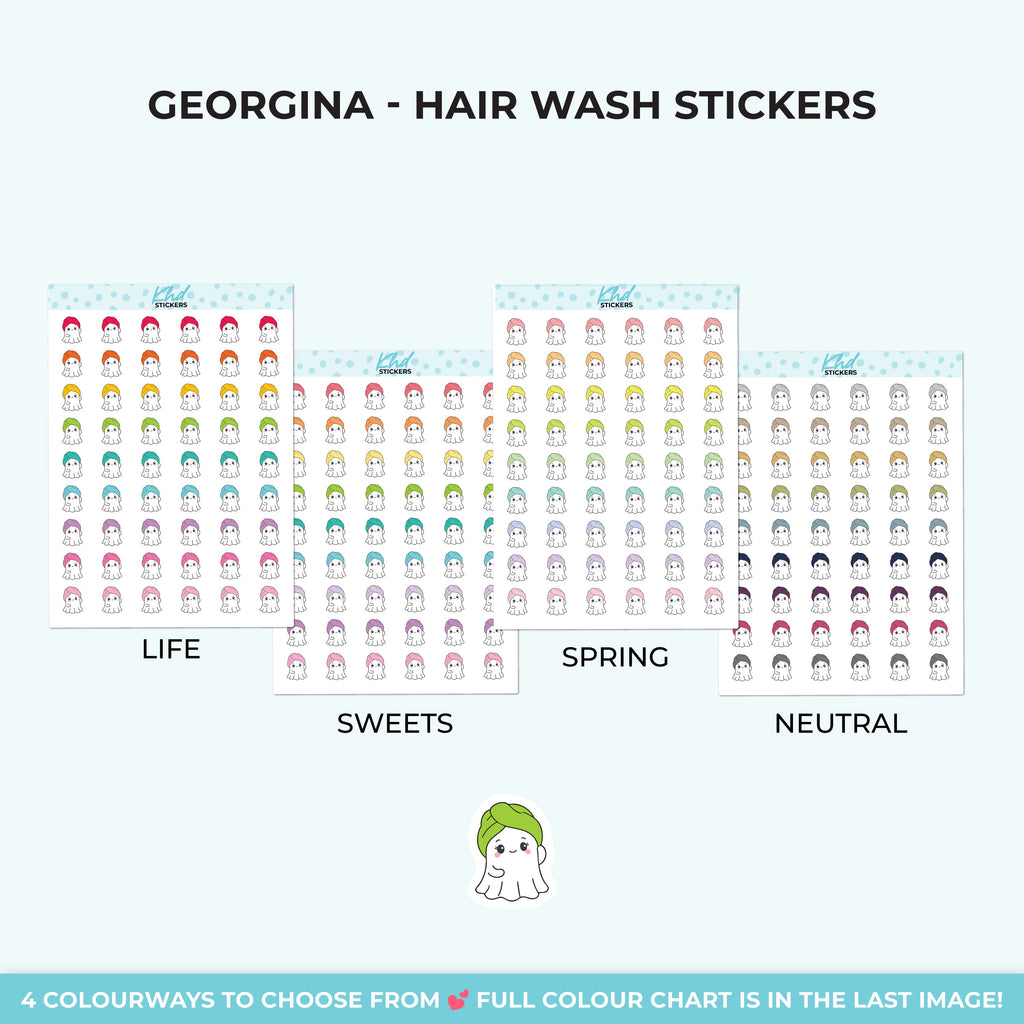 Georgina Ghost Hair Wash Day Stickers