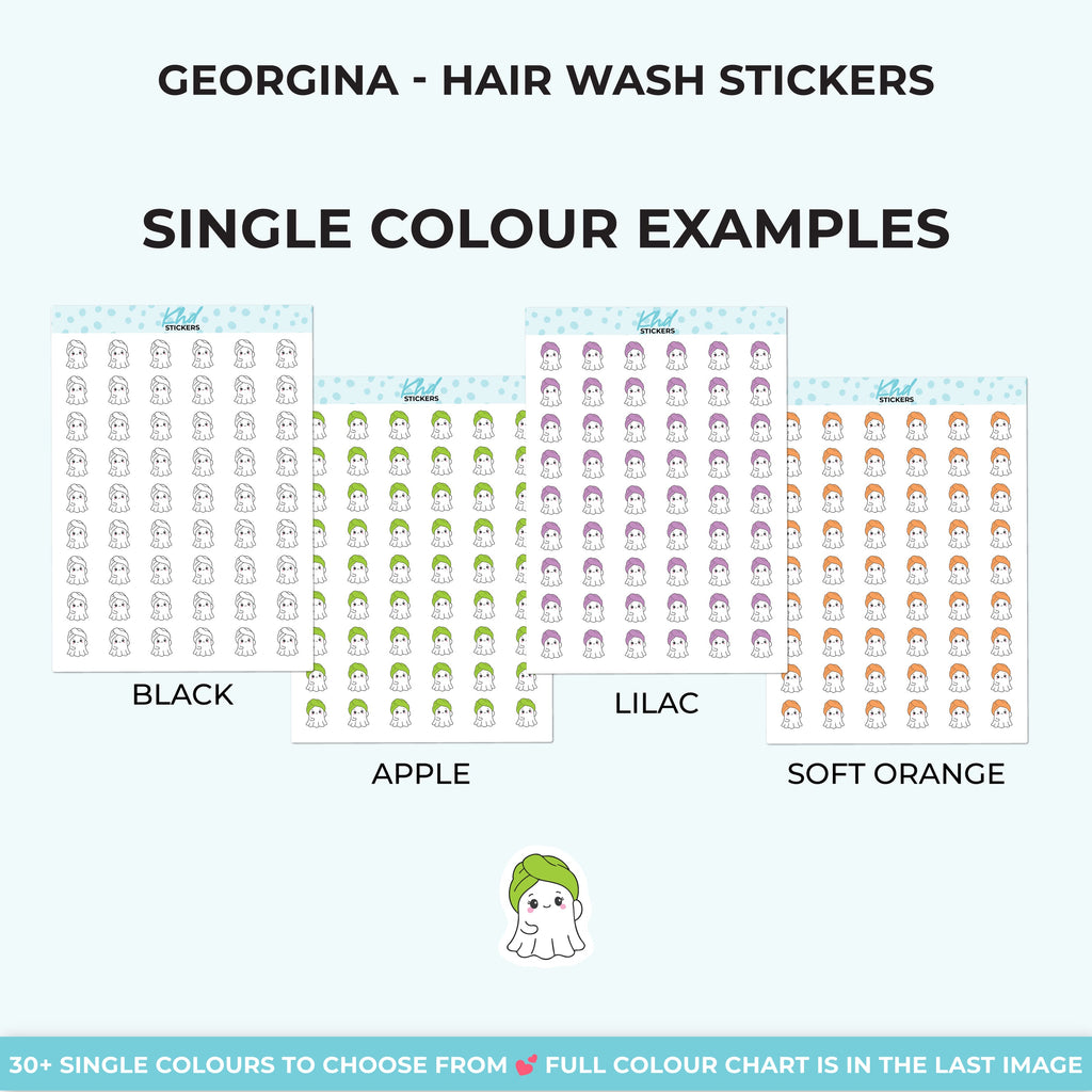 Georgina Ghost Hair Wash Day Stickers