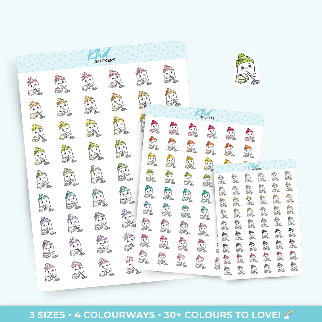Georgina Ghost Vacuuming Stickers