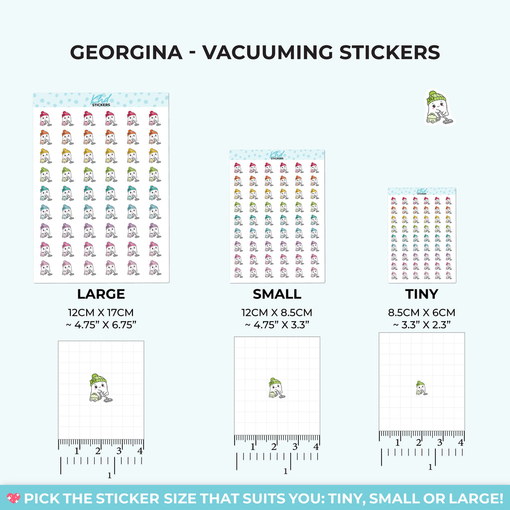 Georgina Ghost Vacuuming Stickers