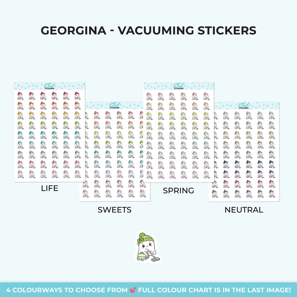 Georgina Ghost Vacuuming Stickers