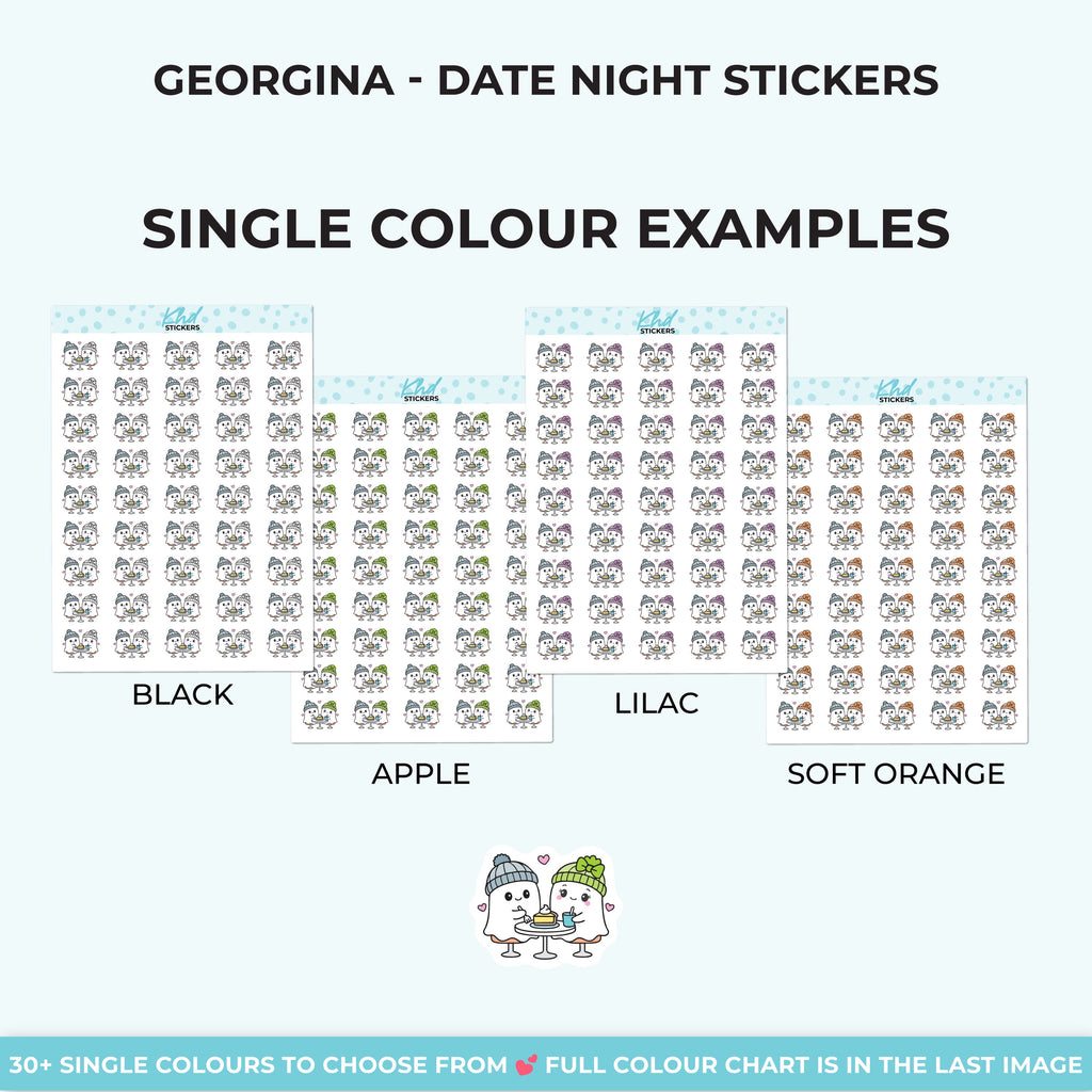Georgina Ghost on a Date Night Stickers