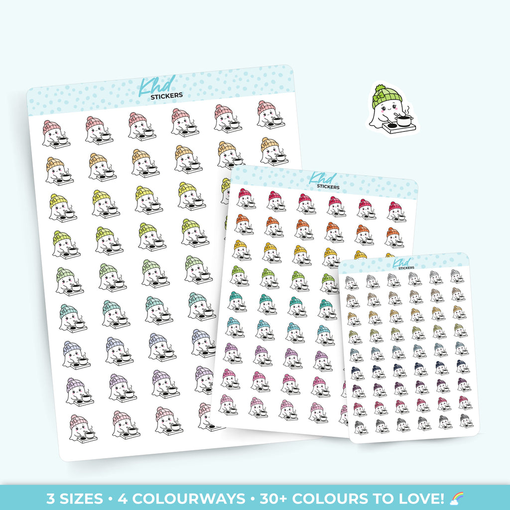 Georgina Ghost Cooking Dinner Stickers