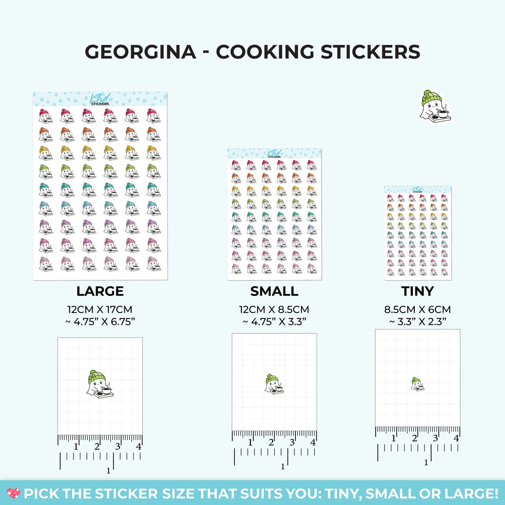 Georgina Ghost Cooking Dinner Stickers