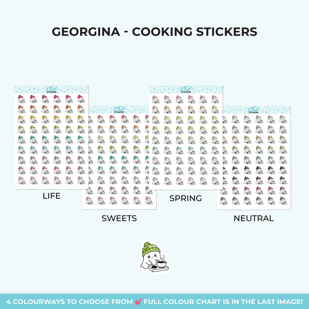 Georgina Ghost Cooking Dinner Stickers