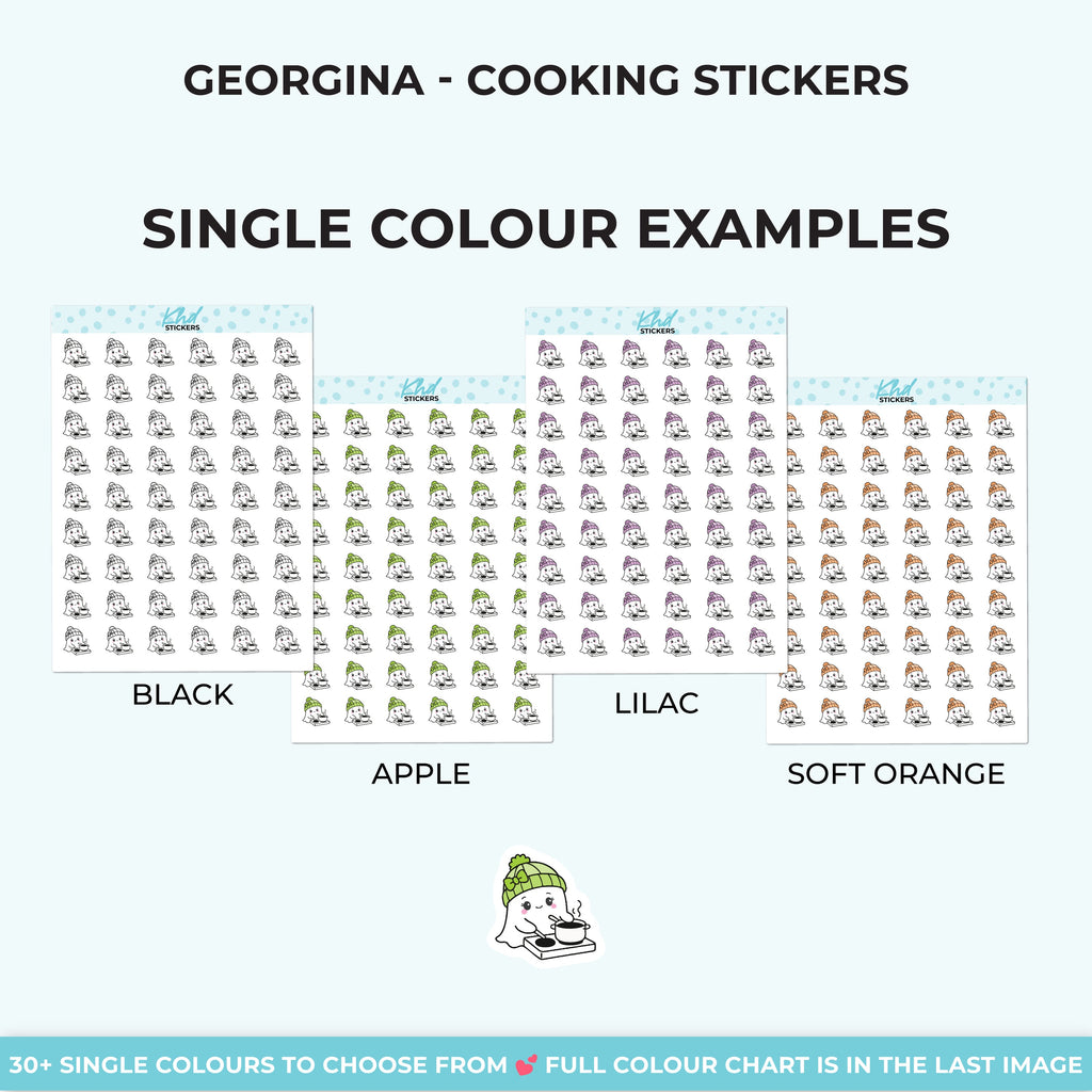 Georgina Ghost Cooking Dinner Stickers