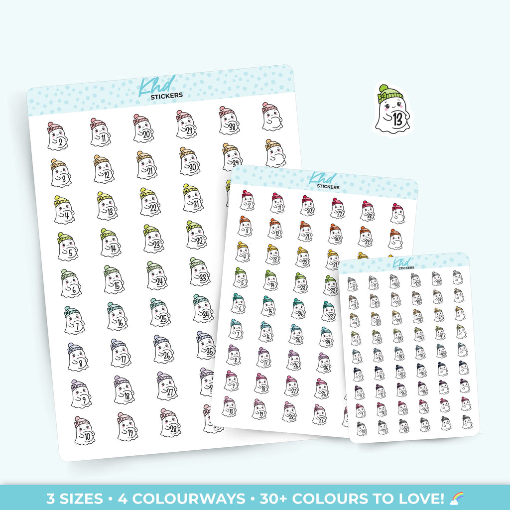 Georgina Ghost Pregnancy Countdown Stickers