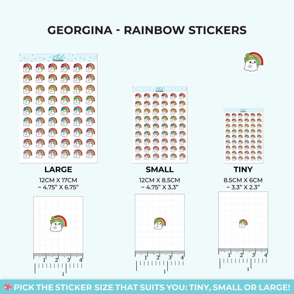 Georgina Ghost with a Rainbow Stickers