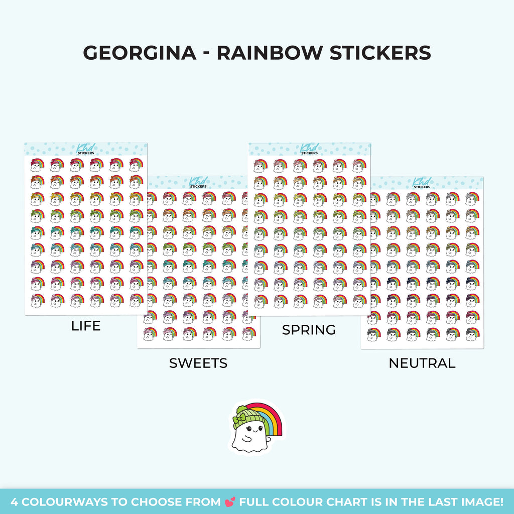 Georgina Ghost with a Rainbow Stickers
