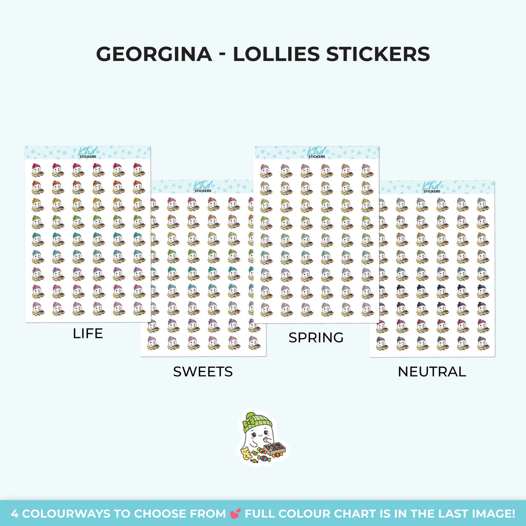 Georgina Ghost with Lollies Stickers