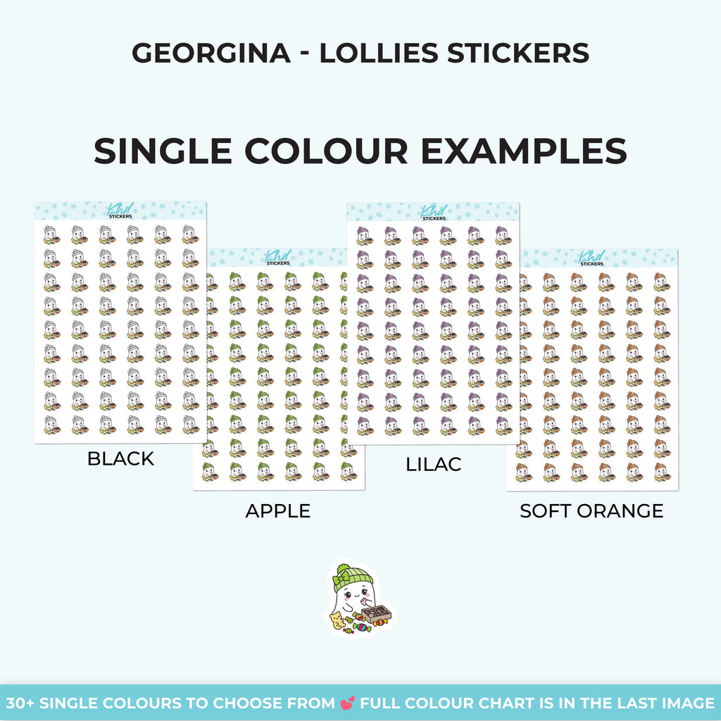 Georgina Ghost with Lollies Stickers