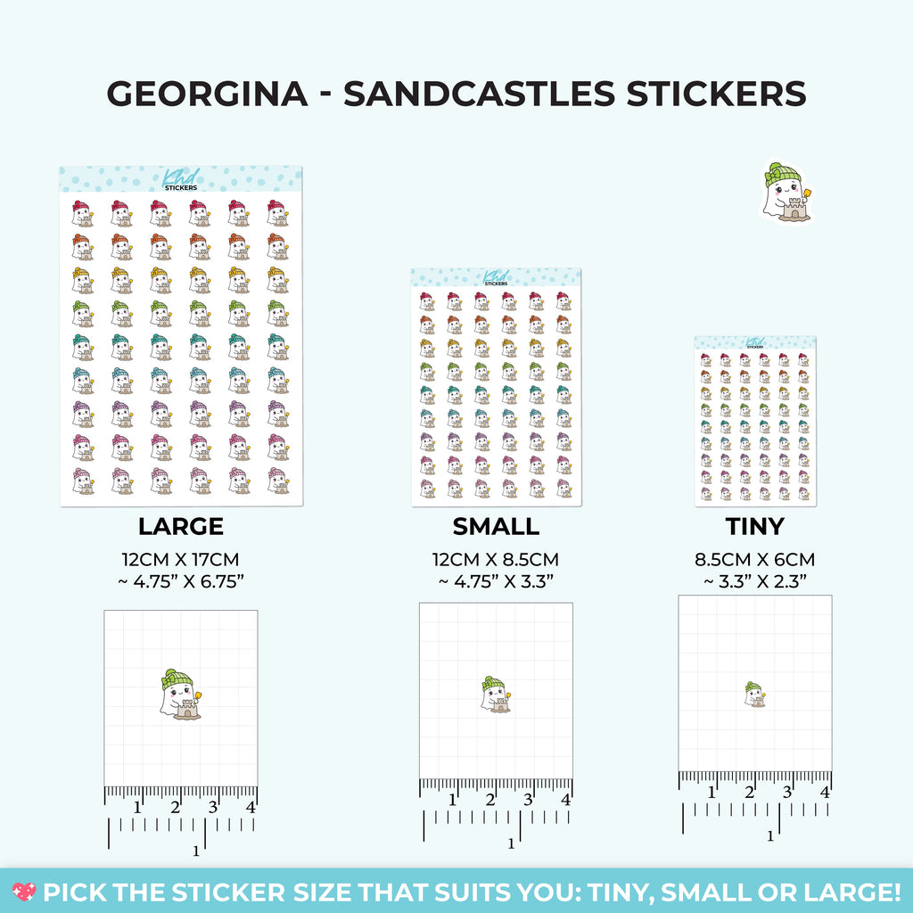 Georgina Ghost Building Sandcastles Stickers