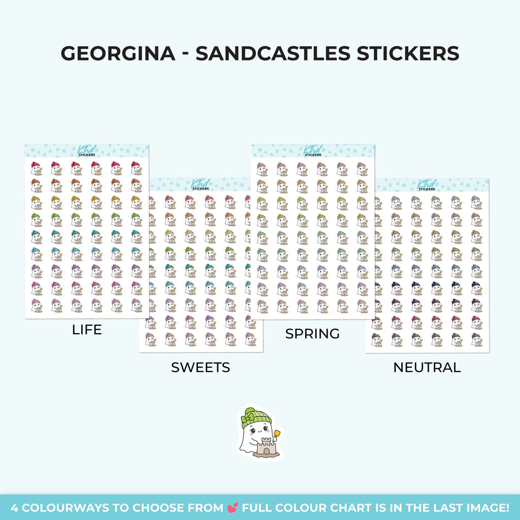 Georgina Ghost Building Sandcastles Stickers