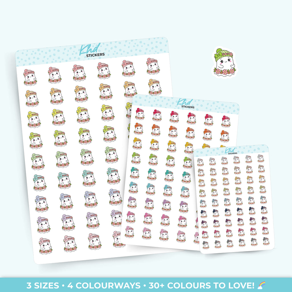 Georgina Ghost with Flowers Stickers