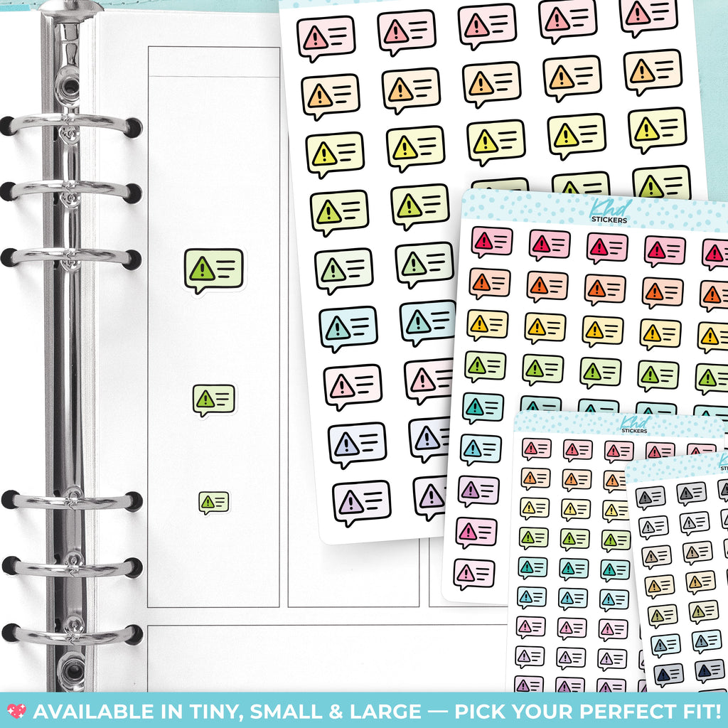 Alert - Speech Bubble Planner Stickers - image 2