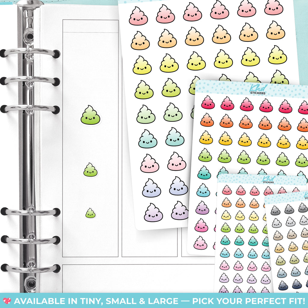 Rainbow Poop Planner Stickers - image 2