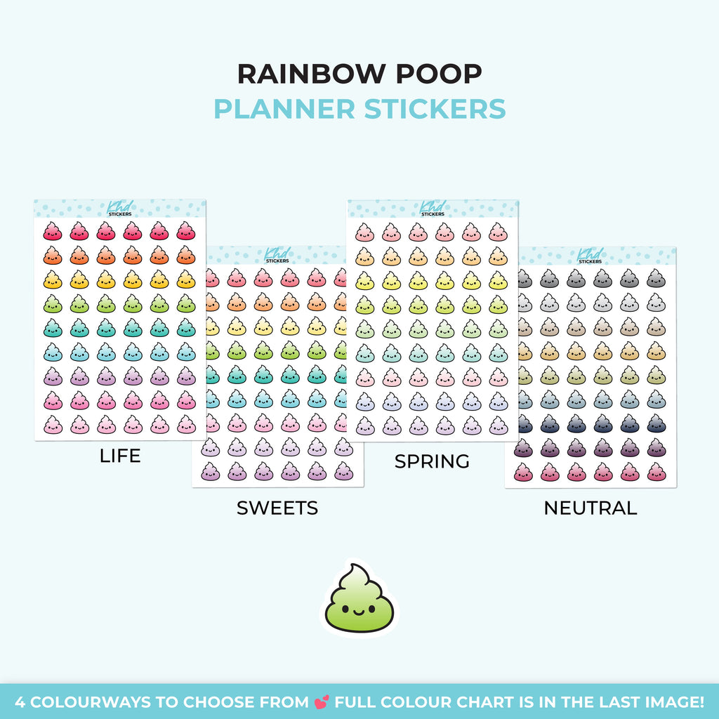 Rainbow Poop Planner Stickers - image 4