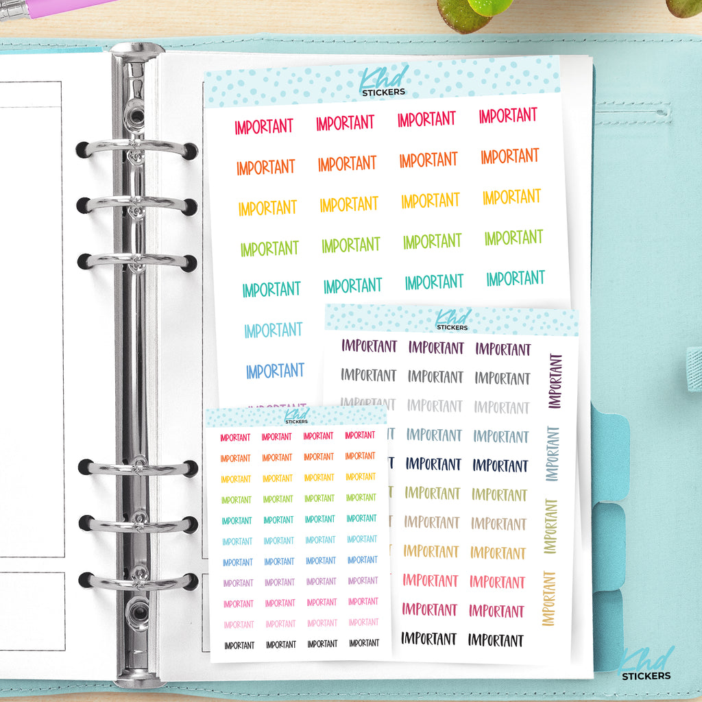 Important Planner Stickers Small