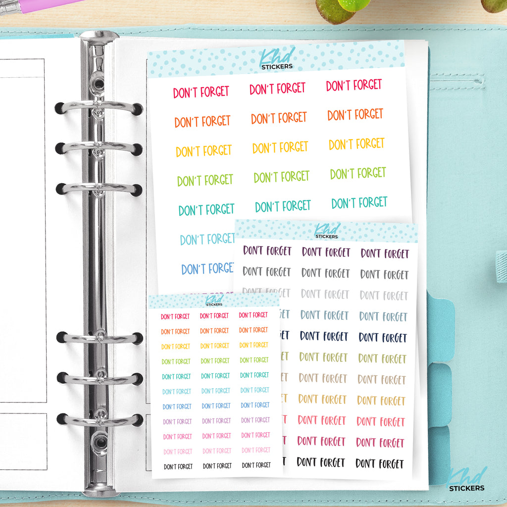 Don't Forget Planner Stickers Small