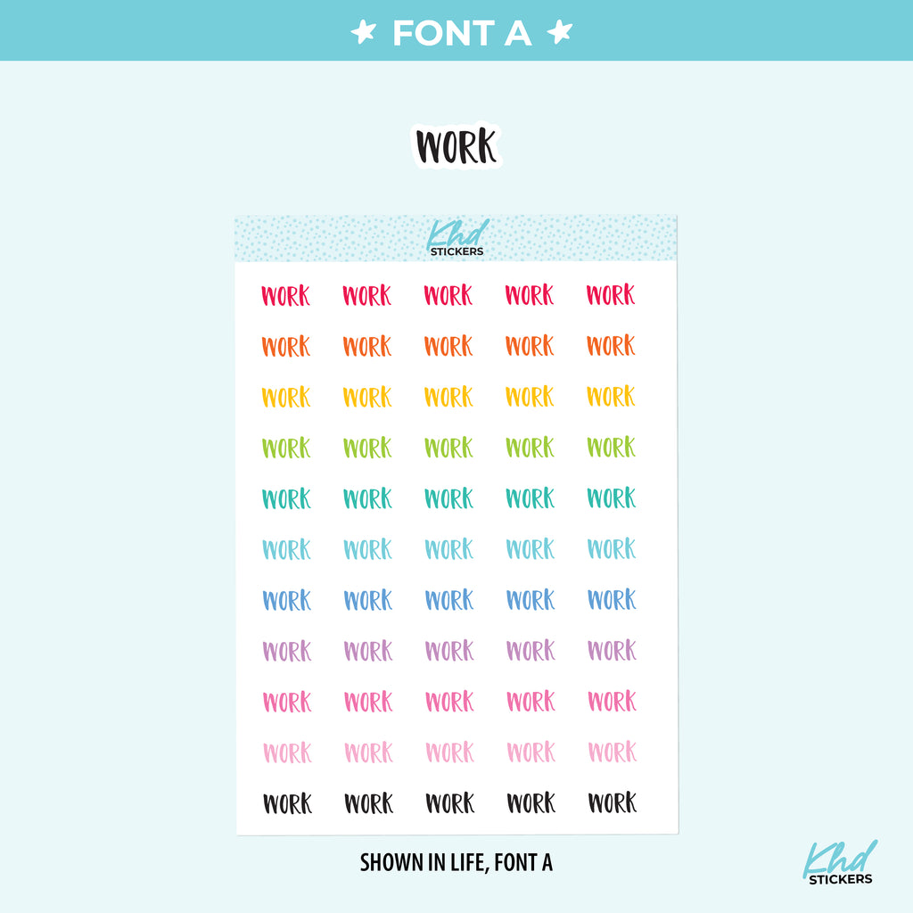 Work Planner Stickers Small