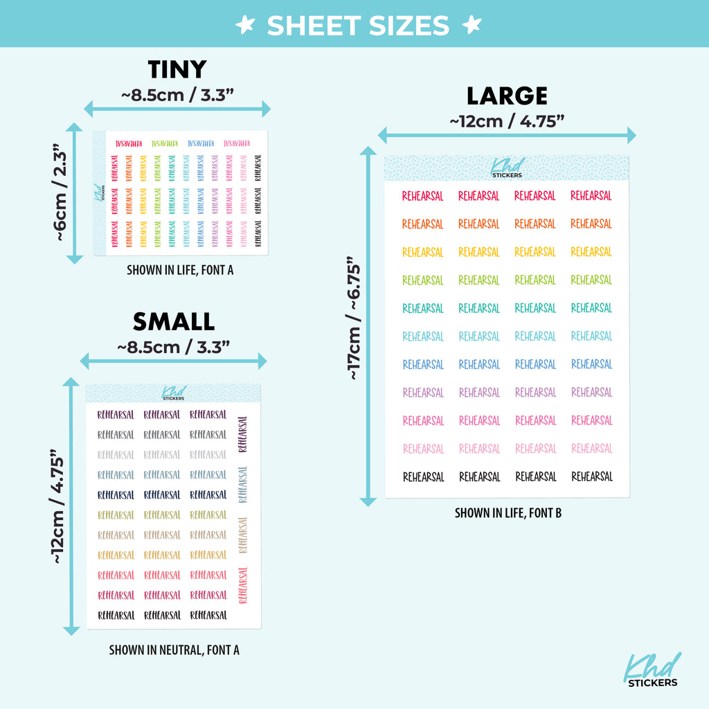 Rehearsal Planner Stickers Small