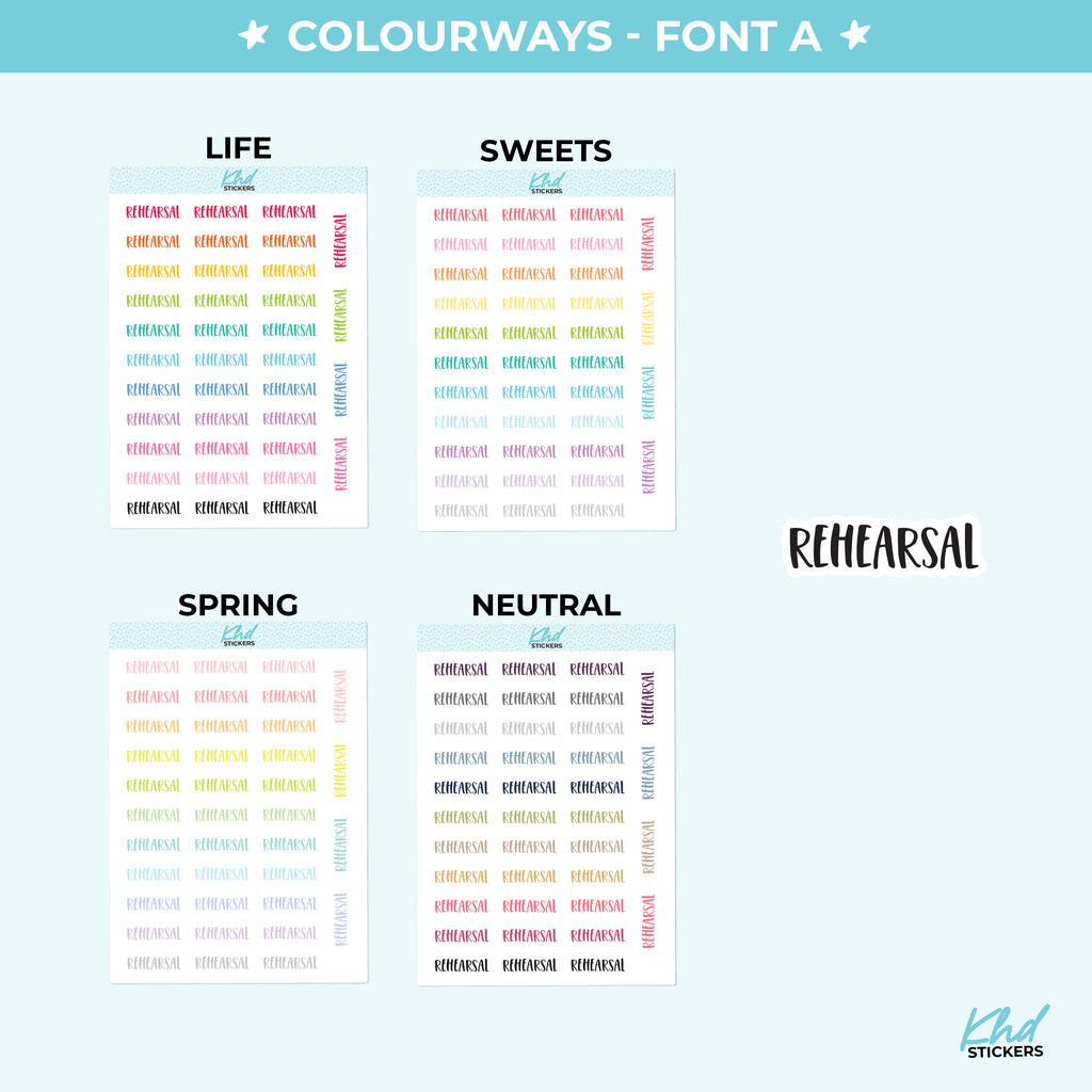 Rehearsal Planner Stickers Small