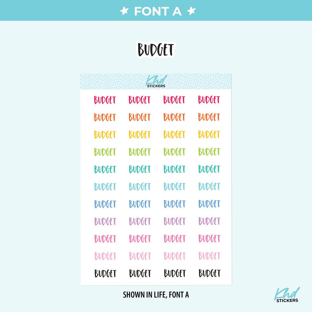 Budget Planner Stickers Small