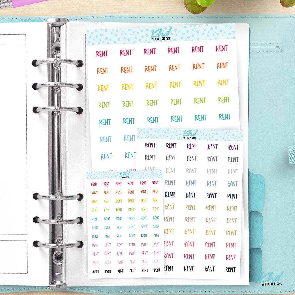 Rent Planner Stickers Small