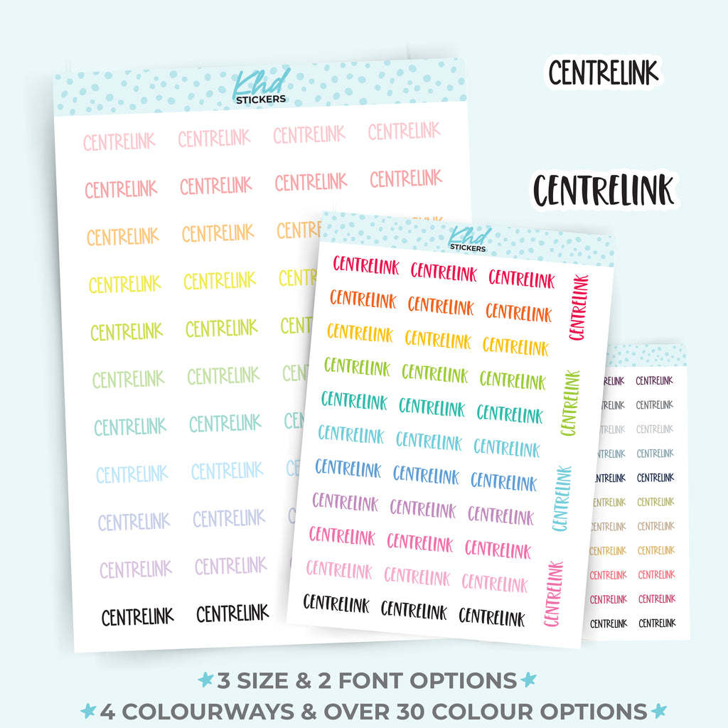 Centrelink Planner Stickers Small