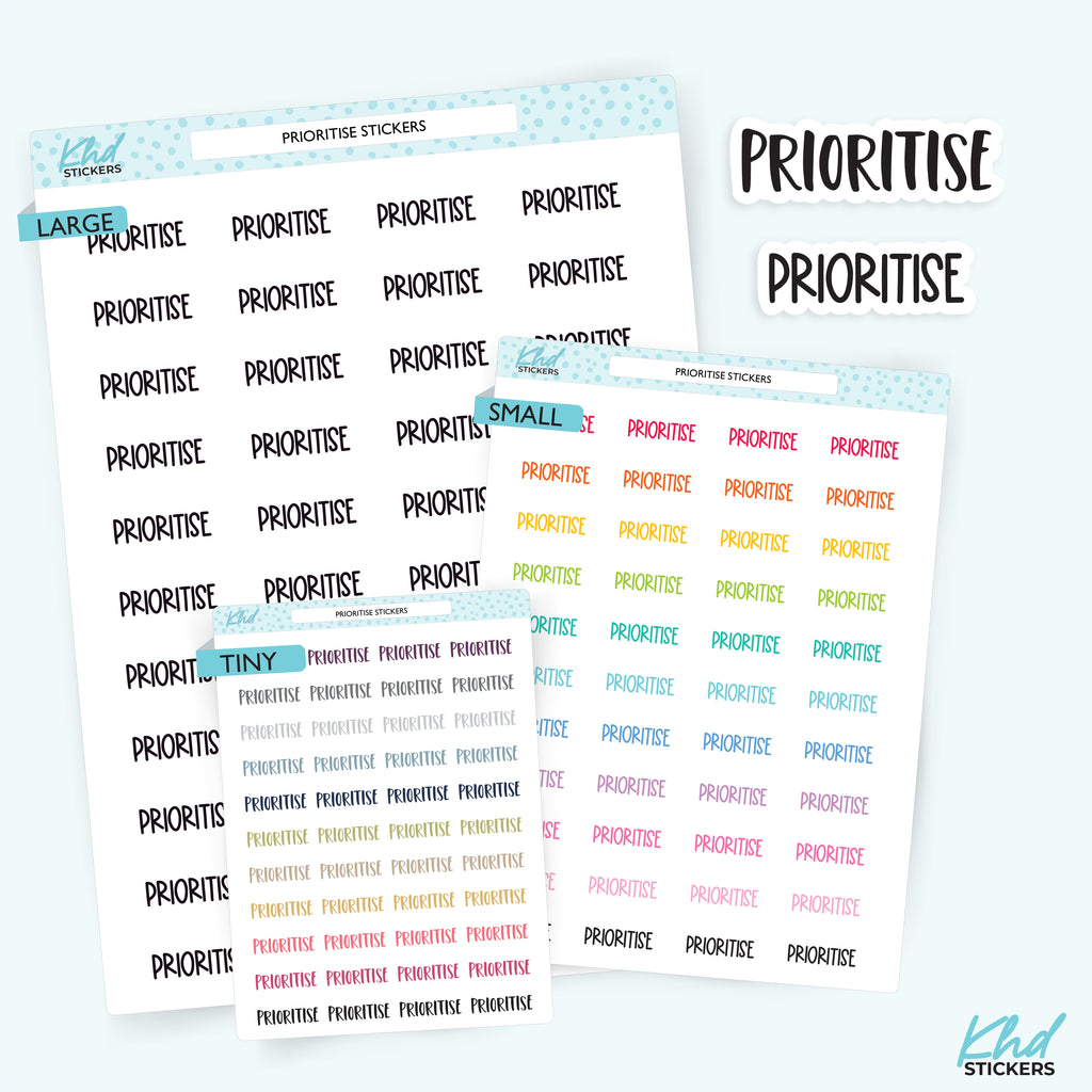 Prioritise Planner Stickers Small