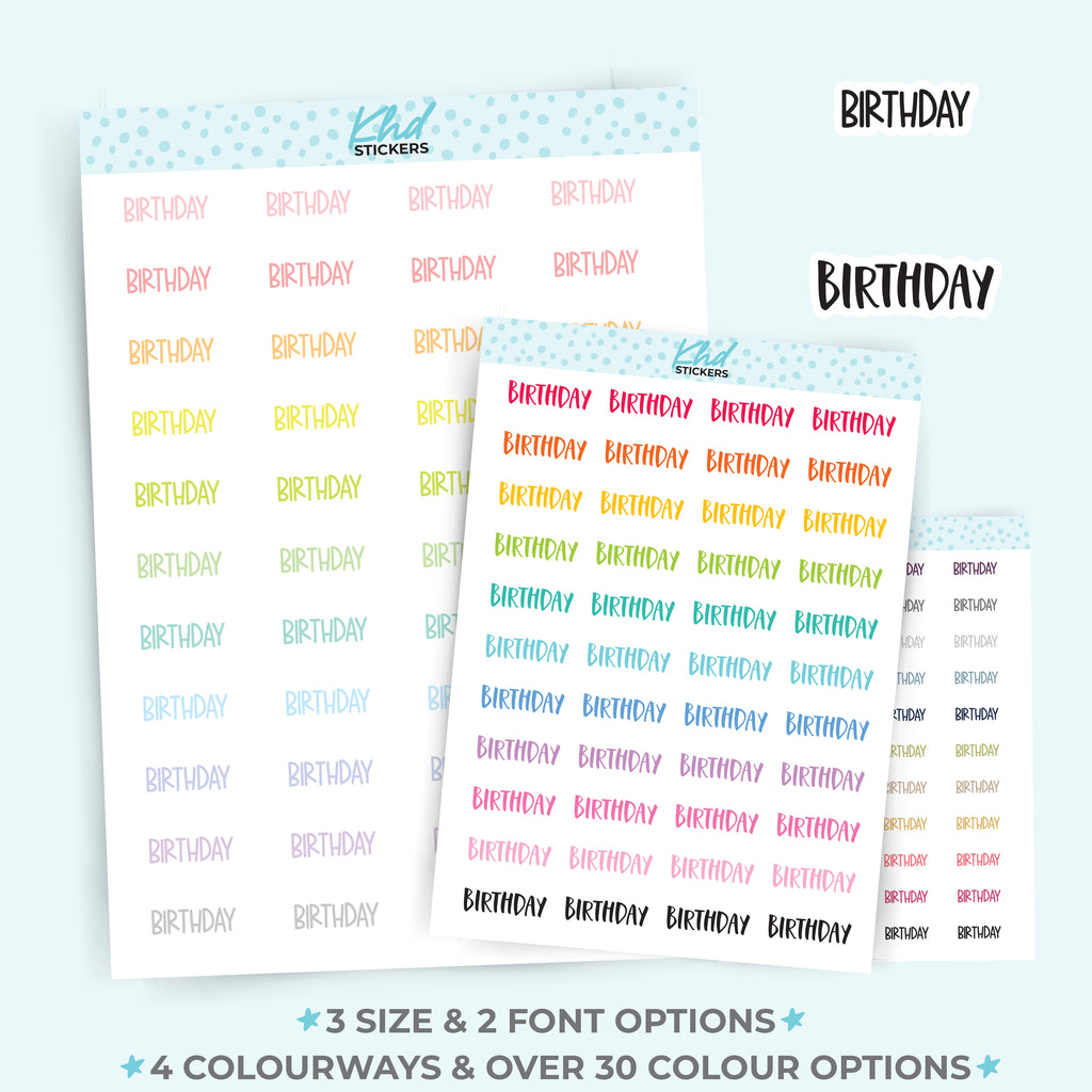 Birthday Planner Stickers Small