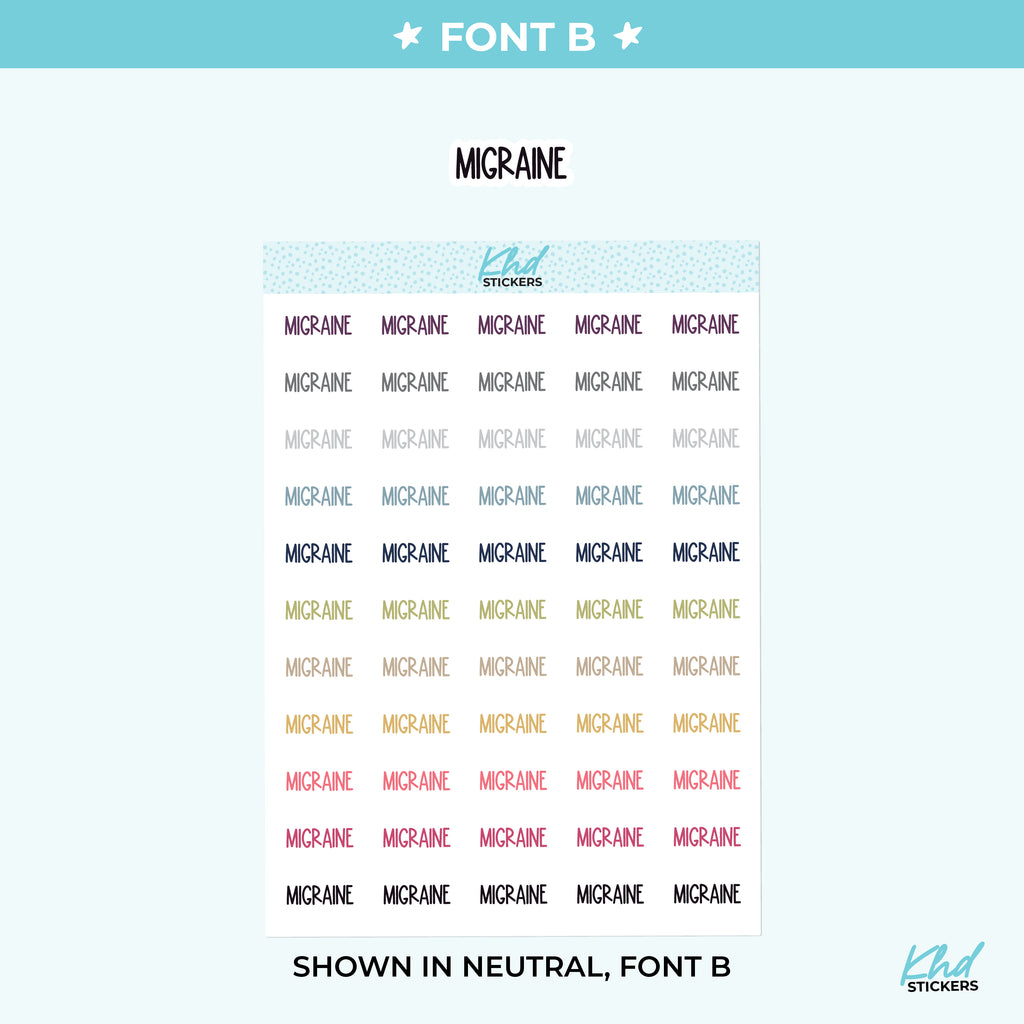 Migraine Planner Stickers Small