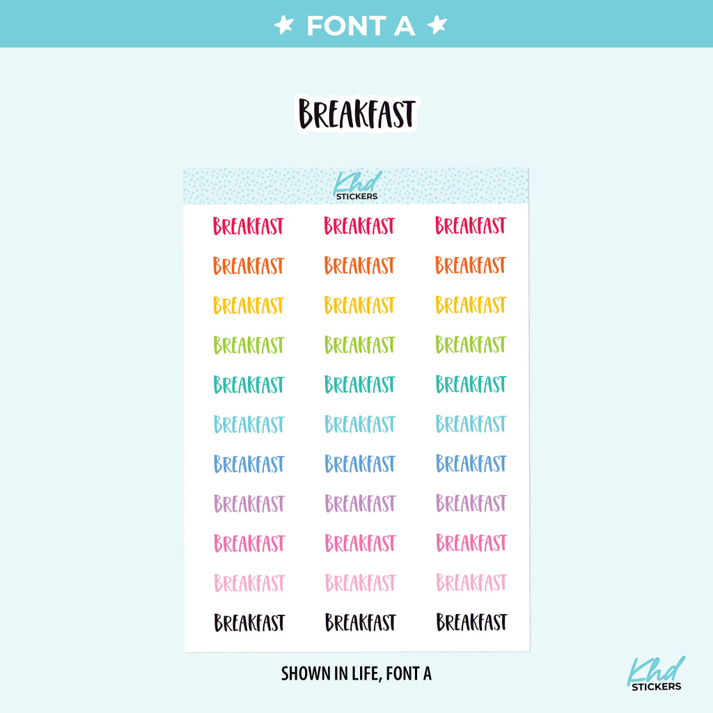 Breakfast Planner Stickers Small