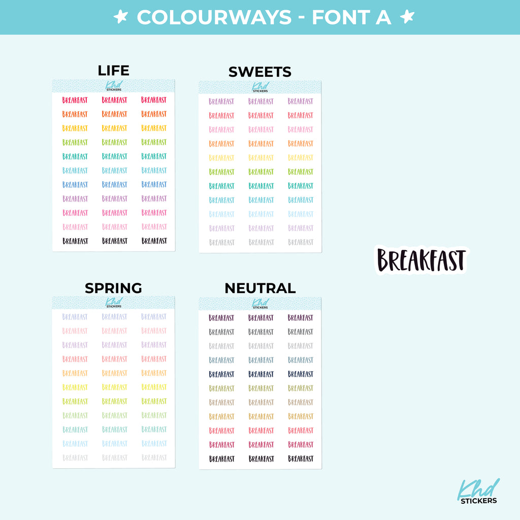 Breakfast Planner Stickers Small