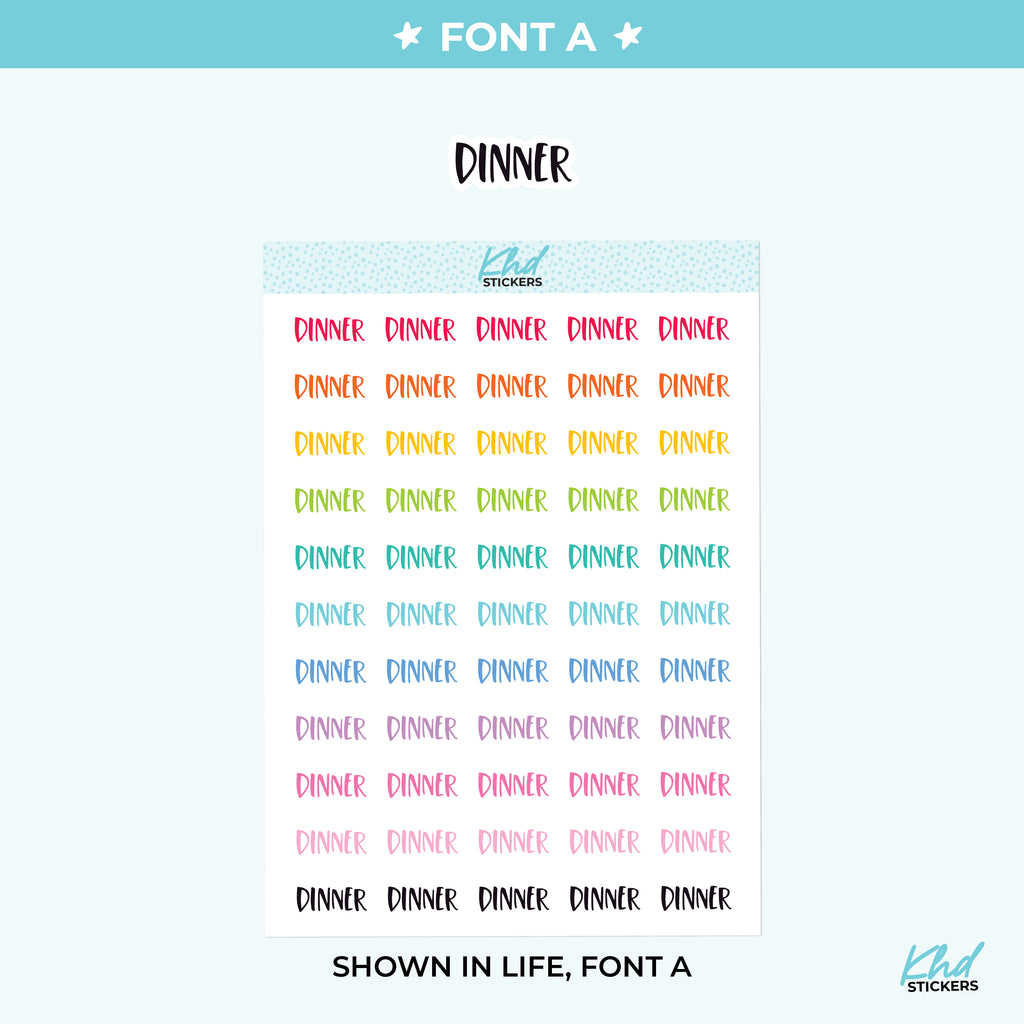 Dinner Planner Stickers Small