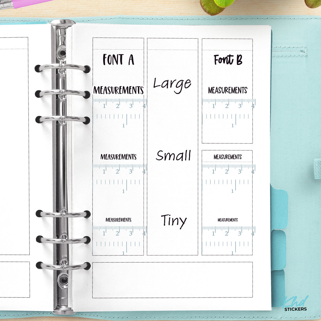 Measurements Planner Stickers Small