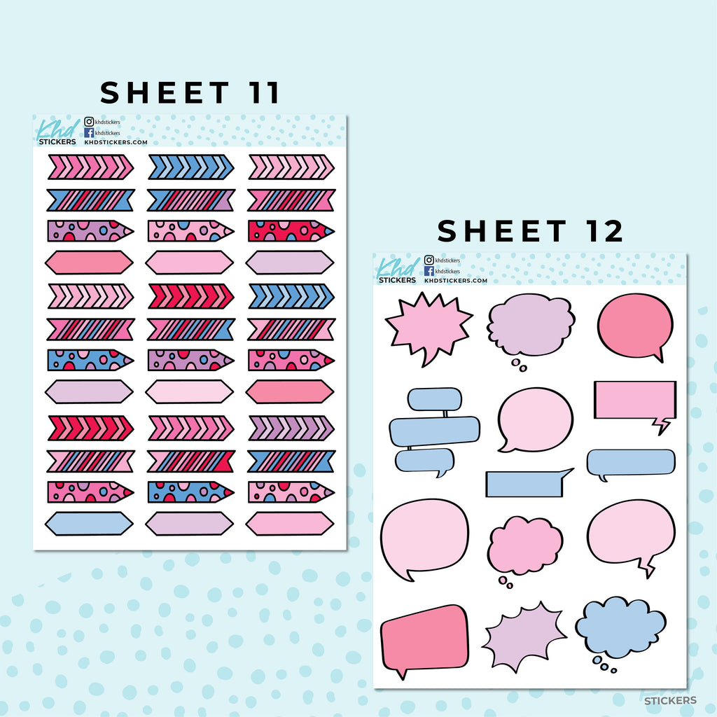 Monthly Functional Planner Sticker Kit - The Brights - Planner Stickers - Kit 4803