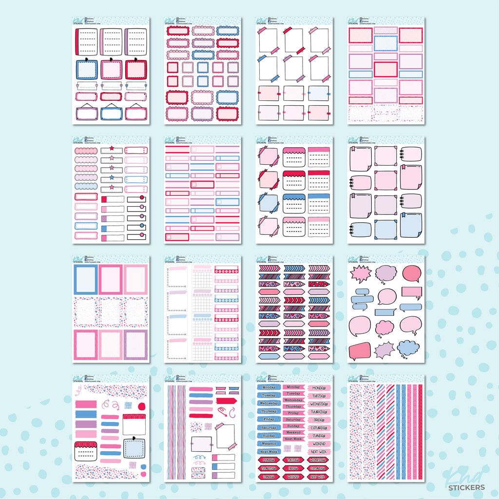 Monthly Functional Planner Sticker Kit - The Brights - Planner Stickers - Kit 4803