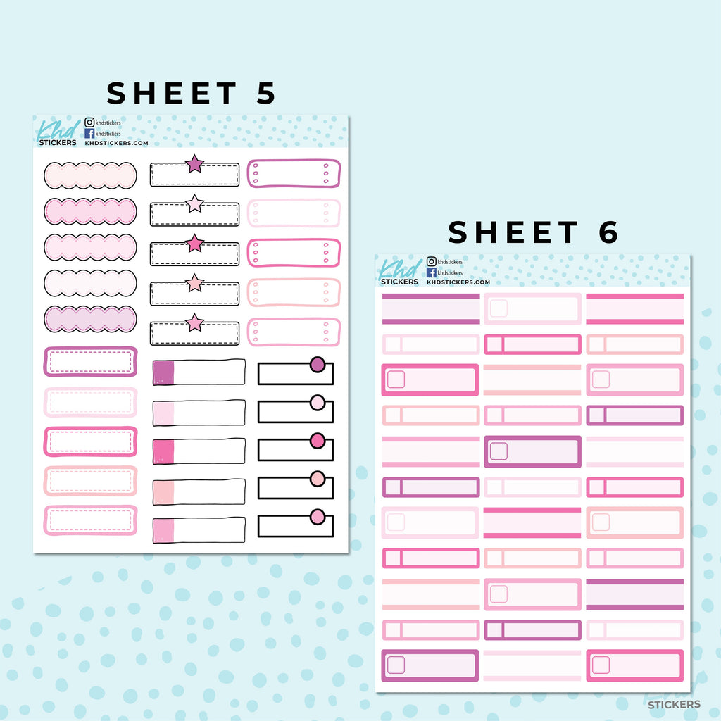 Monthly Functional Planner Sticker Kit - Pretty In Pink