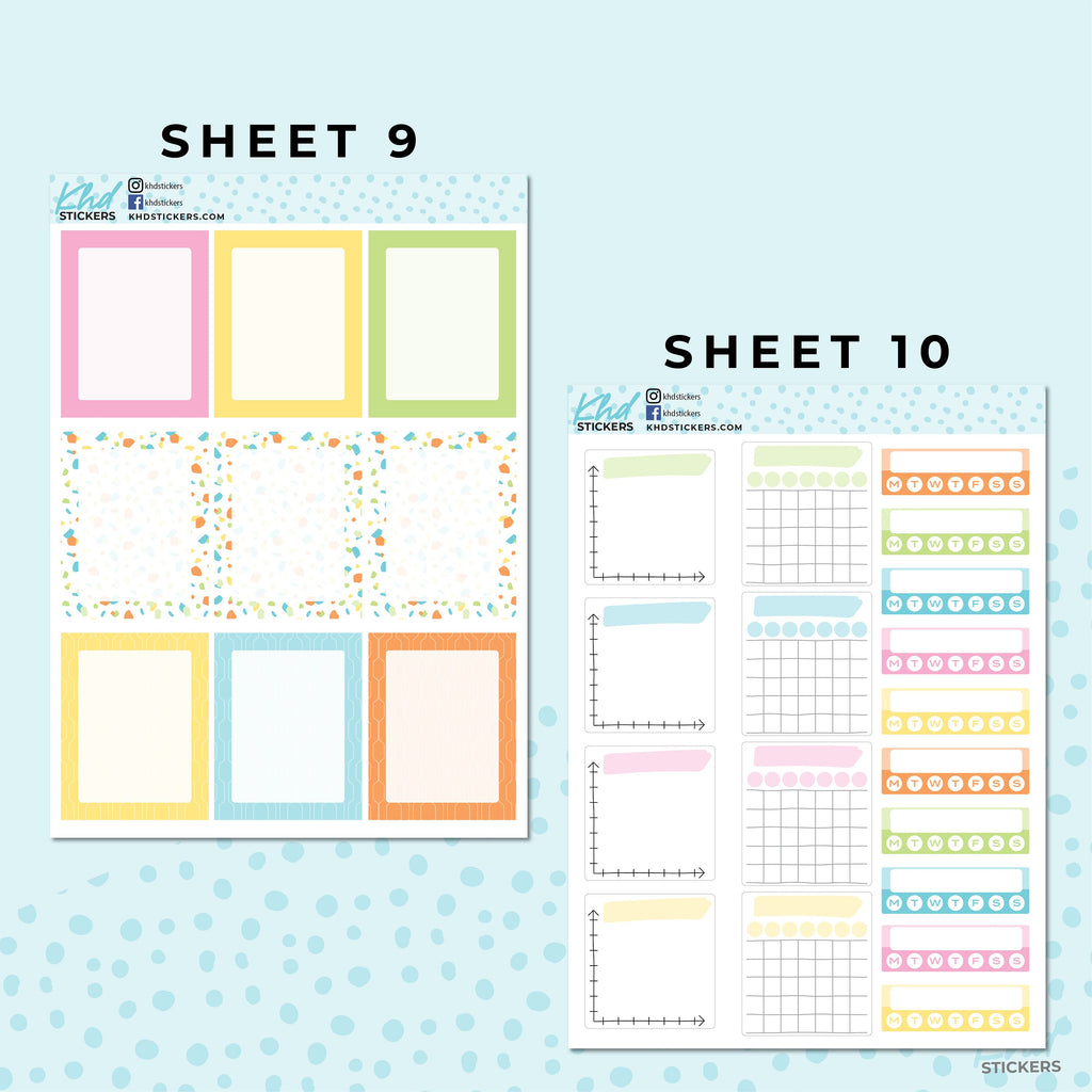 Monthly Functional Planner Sticker Kit - Pretty In Pastel - Planner Stickers - Kit 4805