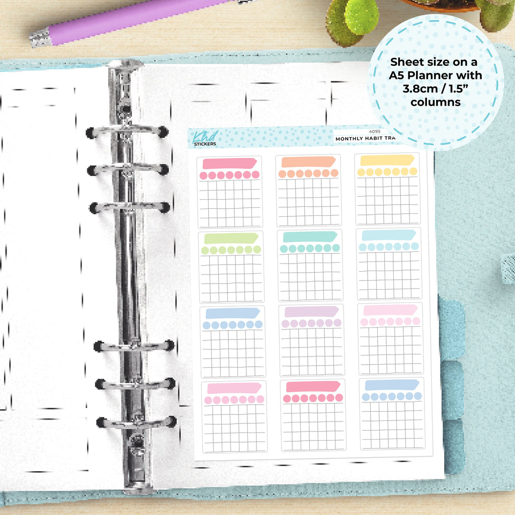 Monthly Trackers Planner Stickers