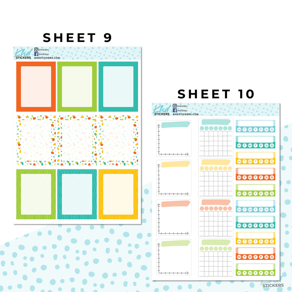 Monthly Functional Planner Sticker Kit - Bright Sherbet