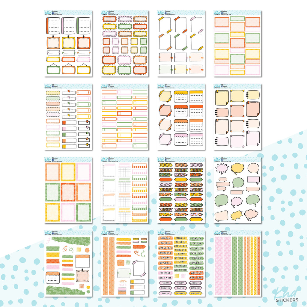 16 Sheets - Monthly Functional Planner Sticker Collection - Planner Stickers - Kit 4812