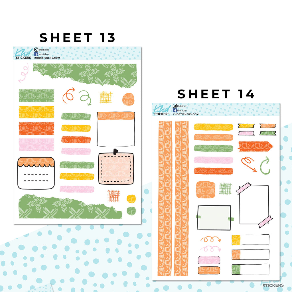 16 Sheets - Monthly Functional Planner Sticker Collection - Planner Stickers - Kit 4812