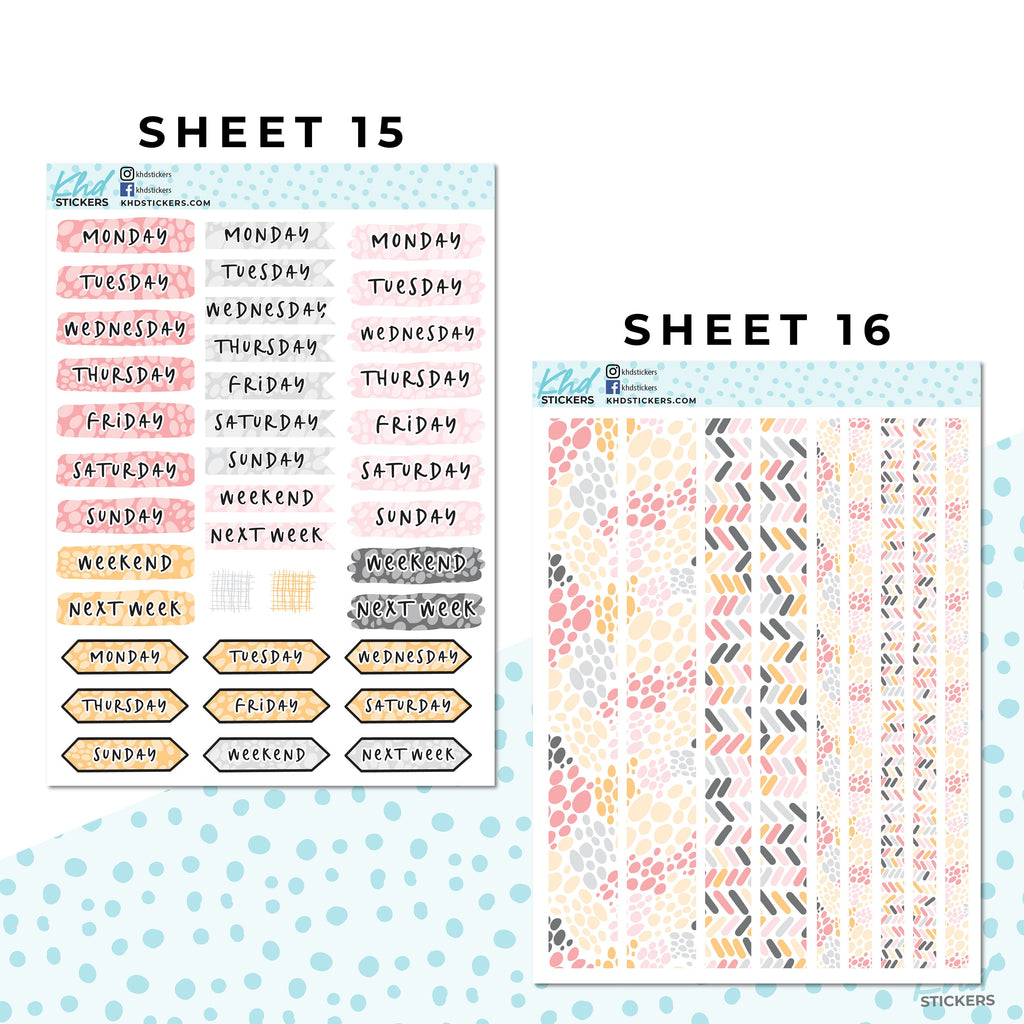 16 Sheets - Monthly Functional Planner Sticker Collection - Soft Winter - Planner Stickers - Kit 4815