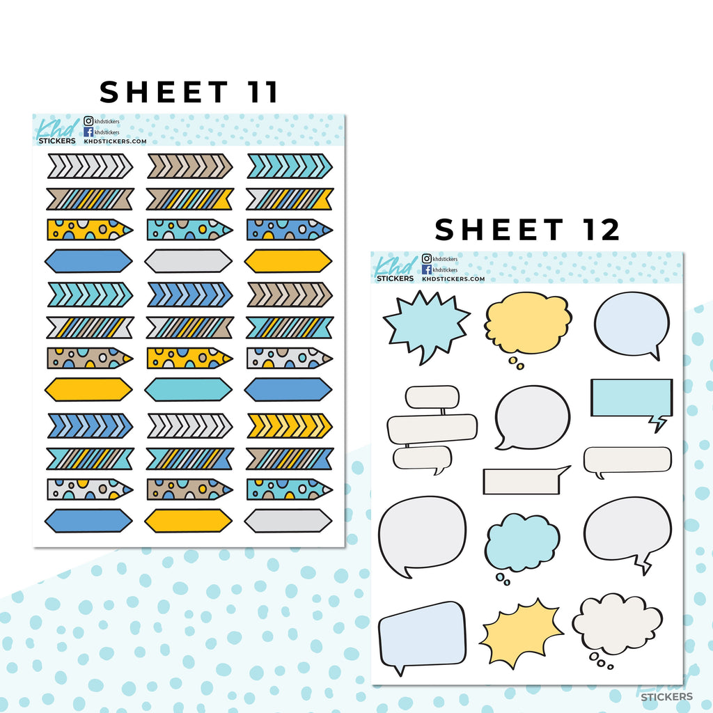 16 Sheets - Monthly Functional Planner Sticker Kit - Summer - Planner Stickers - Kit 4816